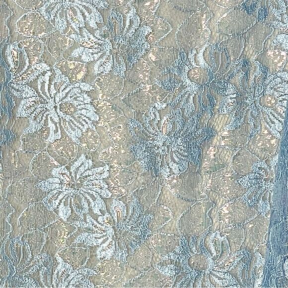 Mac Duggal 48910 One Shoulder Lace Corset Mermaid Dress, Powder Blue, Size 14 - Picture 6 of 12